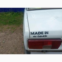 Наклейка на авто Made in my garage Чёрная