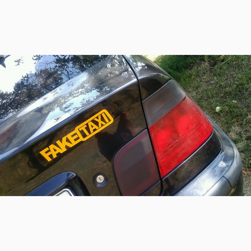 Фото 5. Наклейка на авто FakeTaxi Белая, Желтая светоотражающая Тюнинг авто