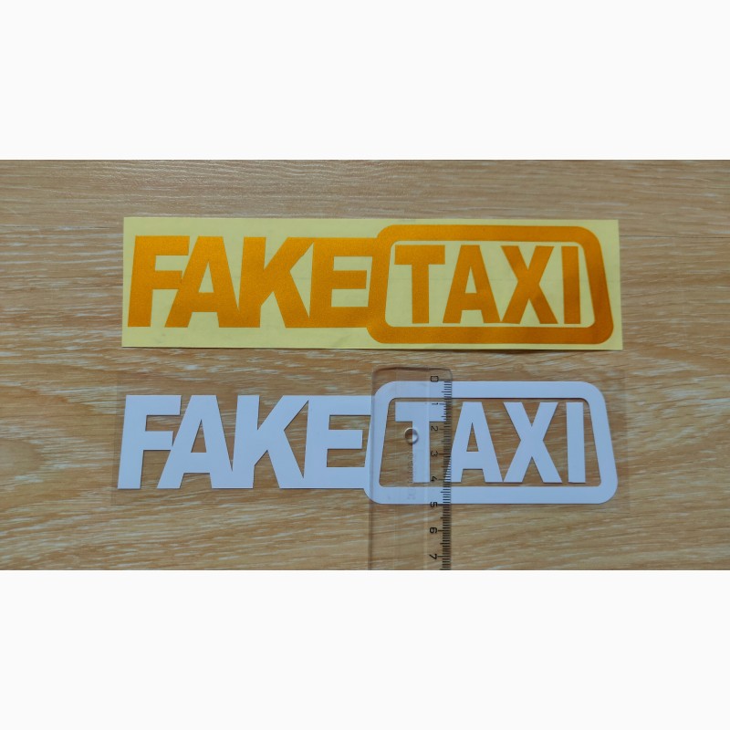 Фото 6. Наклейка на авто FakeTaxi Белая, Желтая светоотражающая Тюнинг авто