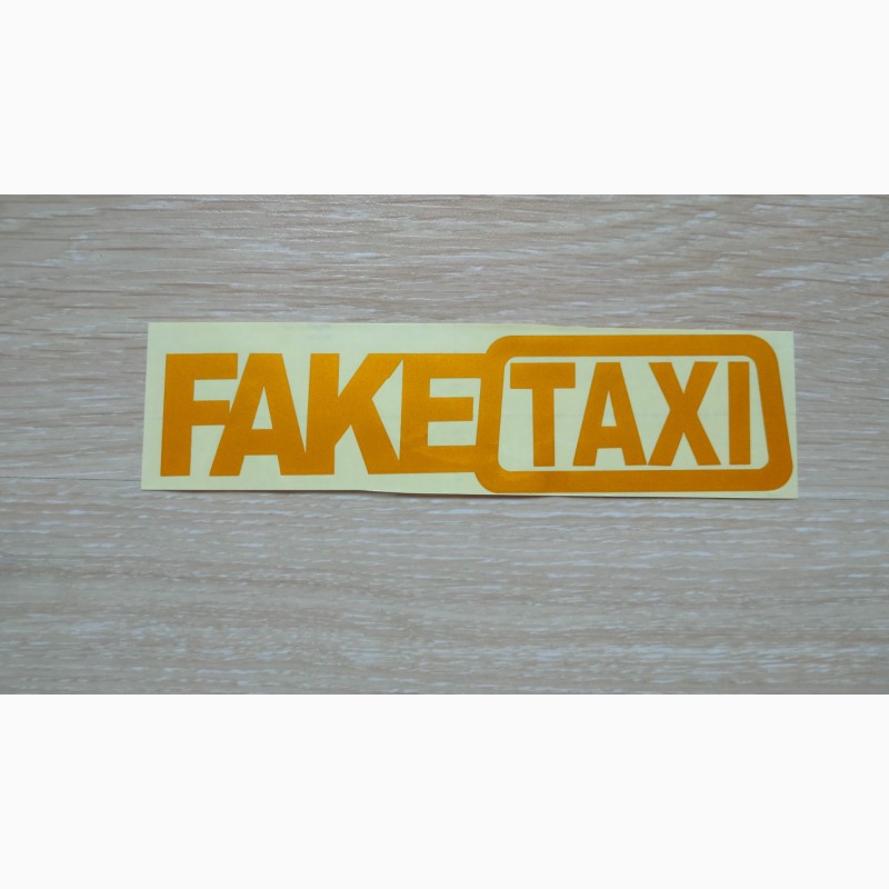 Фото 2. Наклейка FakeTaxi жёлтая светоотражающая на авто-мото