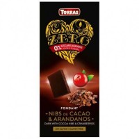 Шоколад без глютену та цукру Torras Zero чорний з клюквою 125г