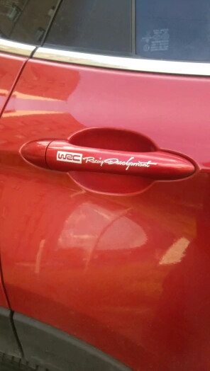 Фото 2. Наклейки на ручки авто 9 WRC Белая с красным (светоотражающая ), Белая