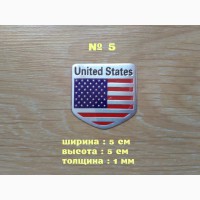 Наклейка на авто Флаг Соединенные Штаты алюминиевая