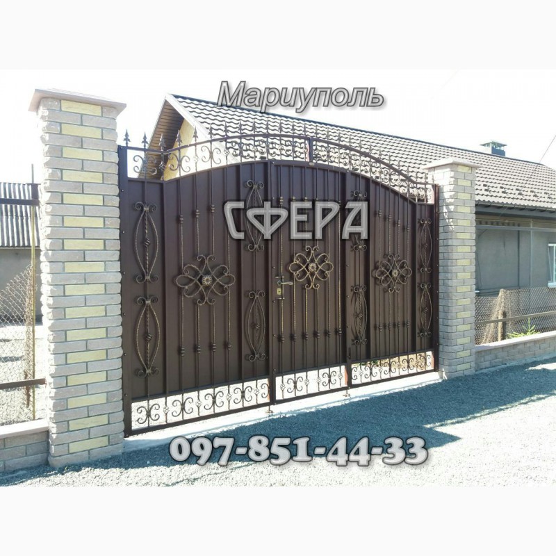 Фото 9. Кованые ворота, распашные, откатные, решетчатые, металлические калитки, под заказ