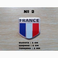 Наклейка на мото-авто Флаг Франция алюминиевая