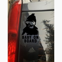 Наклейка на авто Baby on board Чёрная