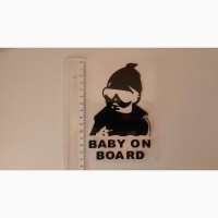 Наклейка на авто Baby on board Чёрная