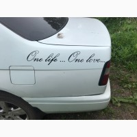 Наклейка One Life.One Love - одна жизнь одна любовь на авто Чёрная