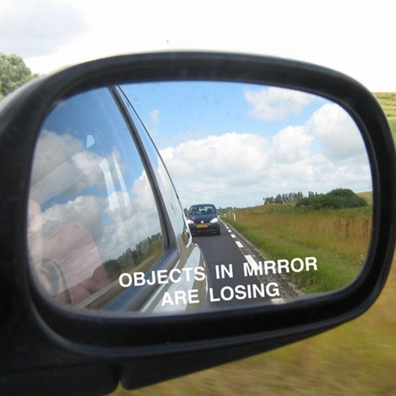 Фото 3. Наклейка на боковые зеркала Objects in Mirror are Losing Белая светоотражающая