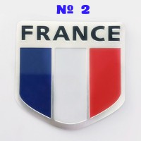 Наклейка на авто Флаг Франция номер 2