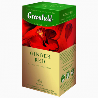 Чай пакетированный фруктовый Greenfield Ginger Red 25шт с ароматом имбиря и шиповника