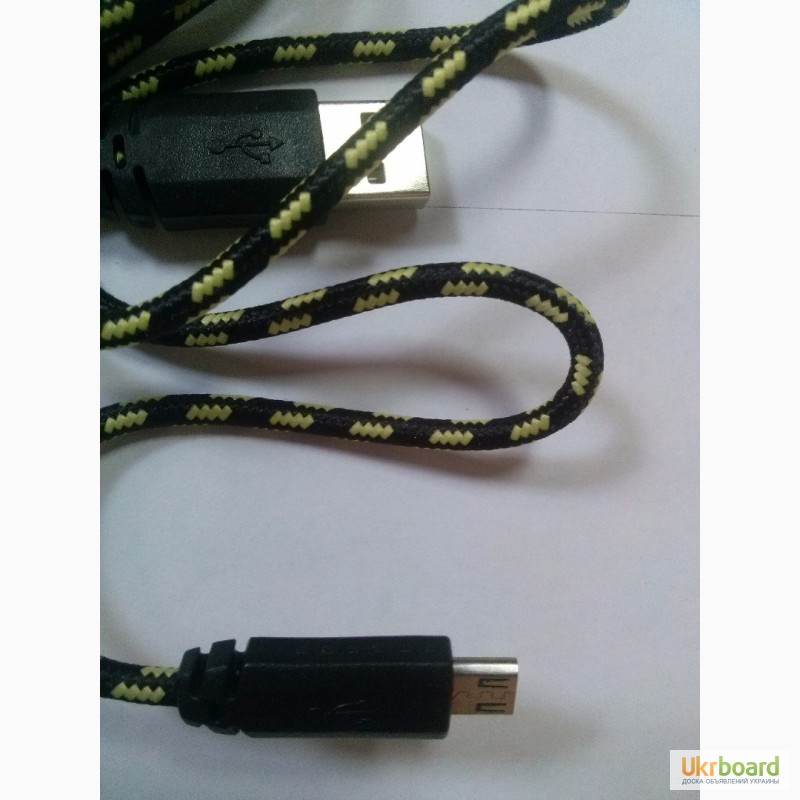 Фото 3. Micro USB Кабель 1 метр шнур плетенный