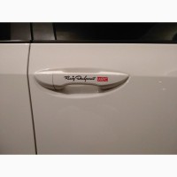 Наклейка на авто на ручки Белая номер 6 светоотражающая с красным на диски или дворники