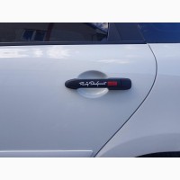 Наклейка на авто на ручки Белая номер 6 светоотражающая с красным на диски или дворники