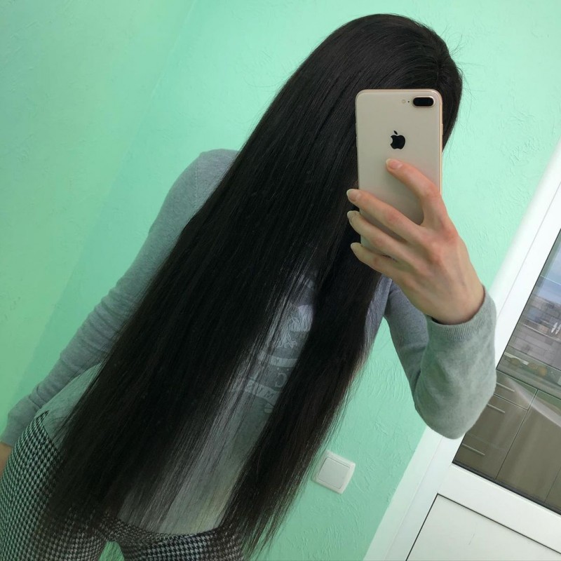 Фото 3. Парик натуральный на сетке 96 - качественный парик как славянский волос длинный чёрный