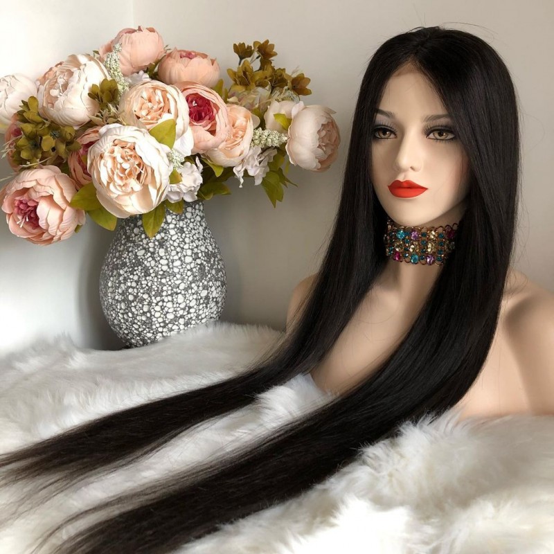 Фото 5. Парик натуральный на сетке 96 - качественный парик как славянский волос длинный чёрный