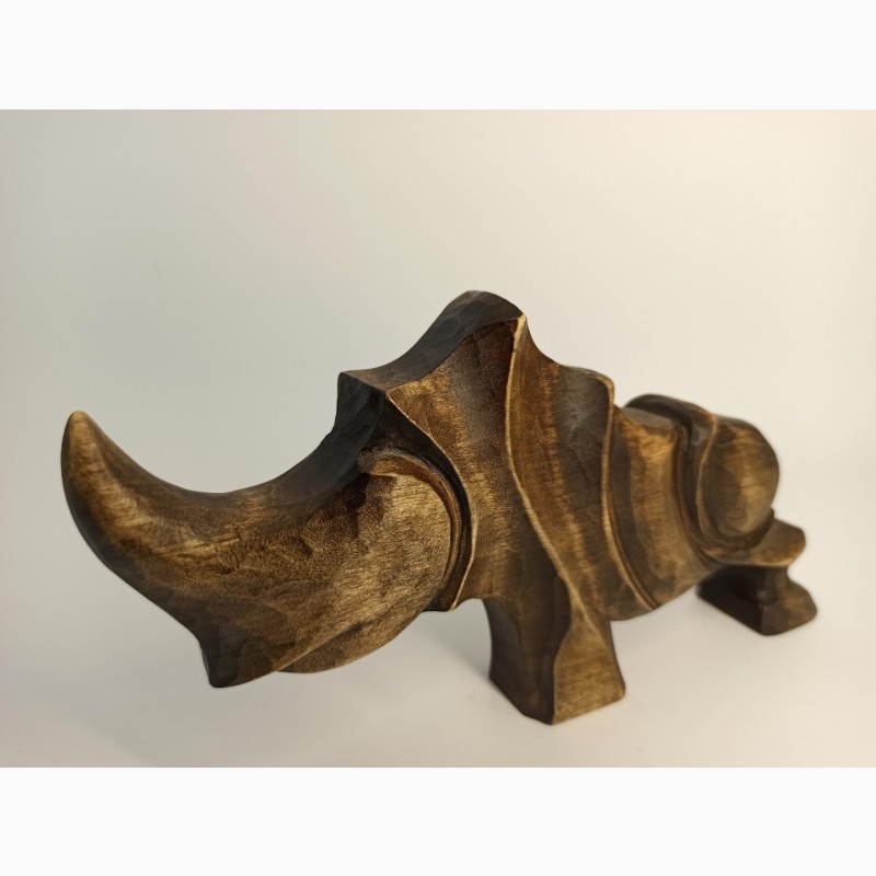 Фото 4. Скульптура носорога з дерева 10 см, сучасна абстрактна статуетка, оригінальний подарунок