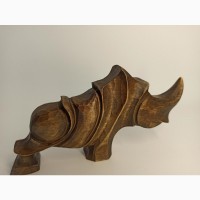 Скульптура носорога з дерева 10 см, сучасна абстрактна статуетка, оригінальний подарунок