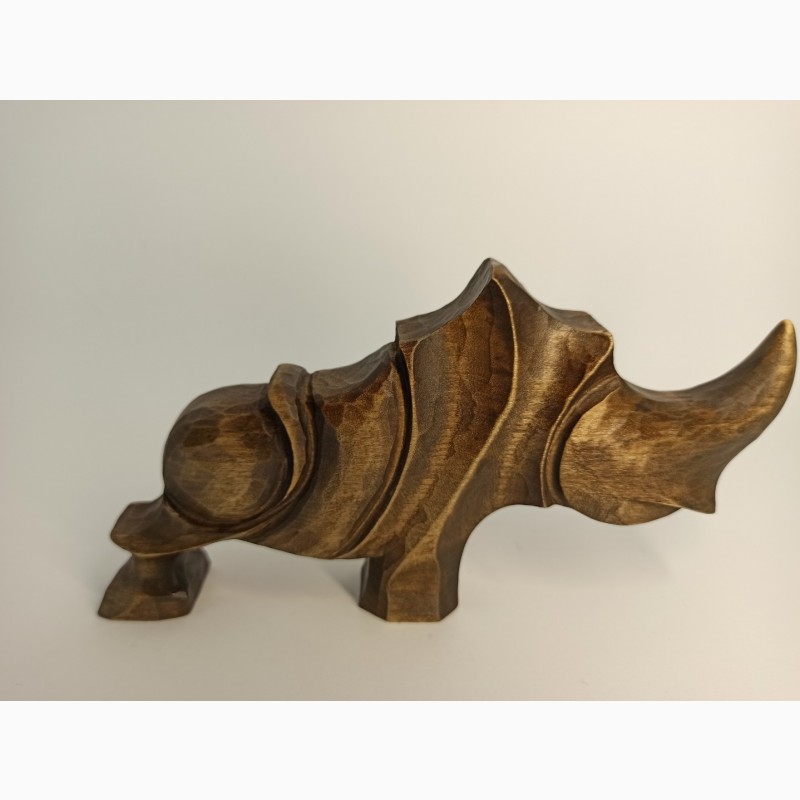 Фото 7. Скульптура носорога з дерева 10 см, сучасна абстрактна статуетка, оригінальний подарунок