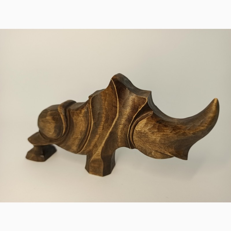 Фото 8. Скульптура носорога з дерева 10 см, сучасна абстрактна статуетка, оригінальний подарунок
