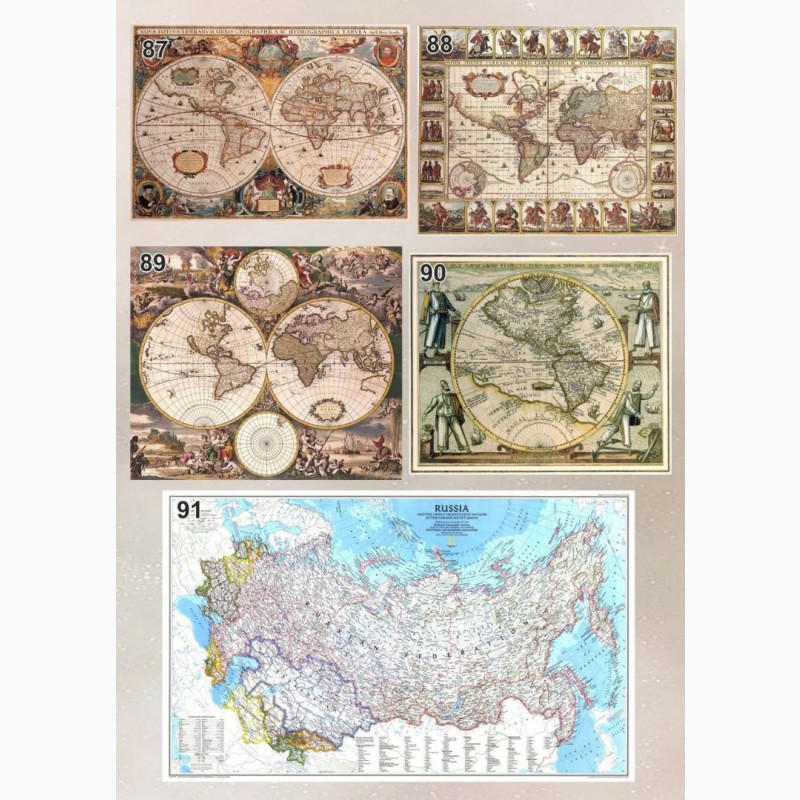 Фото 4. Печать карт друк мап карта мира географическая