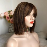 Парик натуральный 92 - качественный парик из 100% натуральных волос с челкой