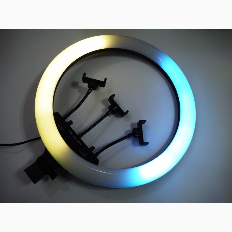 Фото 8. Кольцевая LED лампа RGB MJ18 45см 220V 3 крепл.тел + пульт + чехол