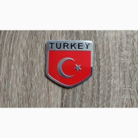 Наклейка алюминиевая на авто Флаг Турции