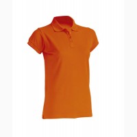 Женская футболка-поло оранжевая 100% хлопок
