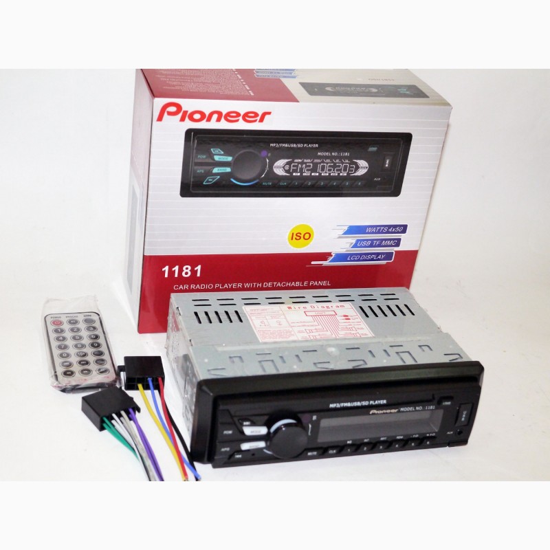 Фото 4. Автомагнитола Pioneer 1181 сьемная панель USB, SD, AUX
