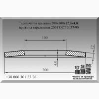 Тарельчатая пружина 200х100х12, 0х4, 0, пружина тарельчатая 250 ГОСТ 3057-90