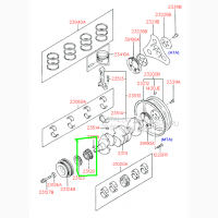 Hyundai/Kia 23121-22020, Шестерня коленвала Хюндай Акцент 1.3-1.5