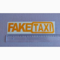 Наклейка на авто или мото FakeTaxi Жёлтая светоотражающая