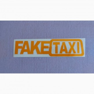 Наклейка на авто или мото FakeTaxi Жёлтая светоотражающая