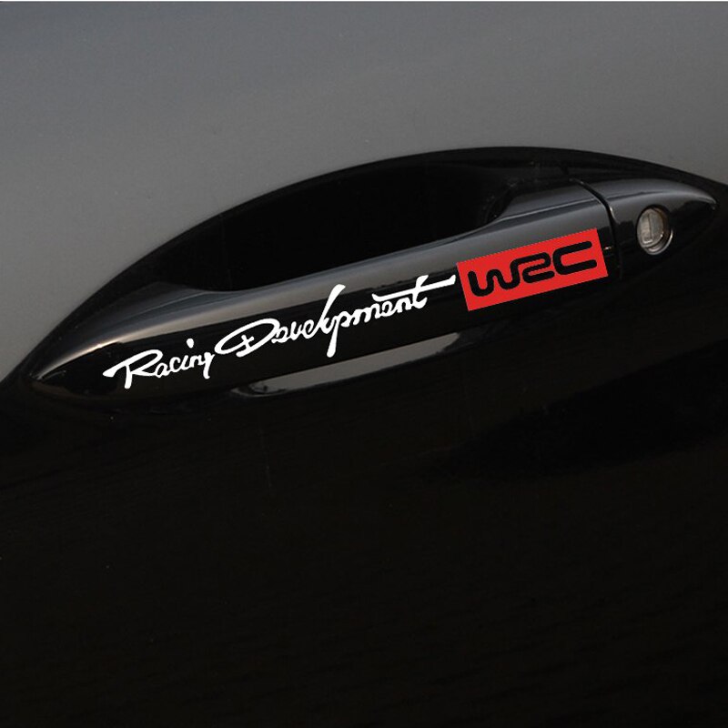 Фото 3. Наклейки на ручки авто WRC Белая с красным ( светоотражающая )