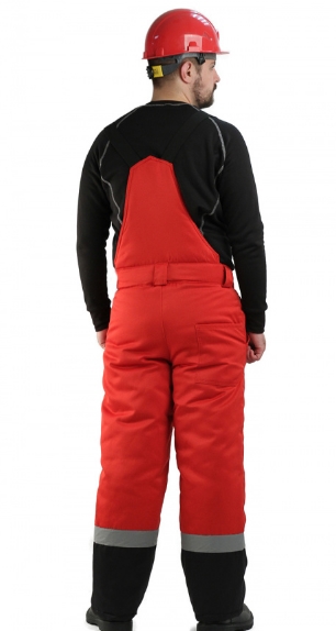 Фото 3. Костюм рабочий зимний Зимник куртка и полукомбинезон красный с черным