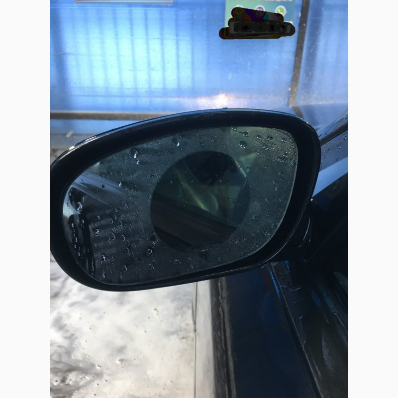 Фото 2. Пленка наклейка на зеркала авто мото против капель дождя и от бликов круглая